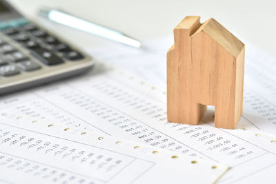 High angle view of pencils on paper