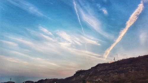 Low angle view of vapor trail in sky