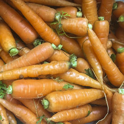 High angle view of vegetables for sale at market