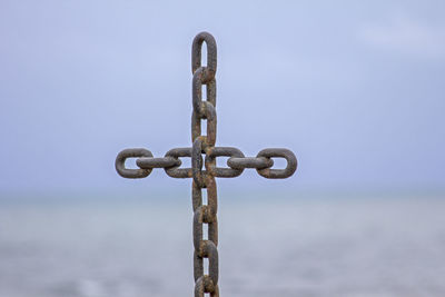 Close-up of sea against clear sky