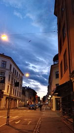 City street at sunset