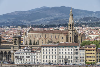 Aerial view of the basilica of santa croce in florence