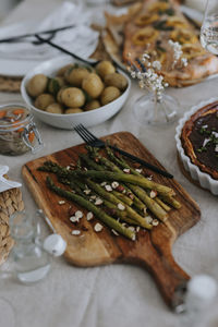 Potatoes and asparagus for easter meal