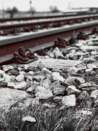 Close-up of railroad track