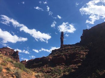 Low angle view of mountain against sky