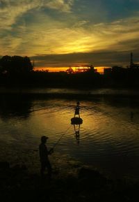 Scenic view of sunset over sea