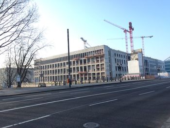 View of buildings along road