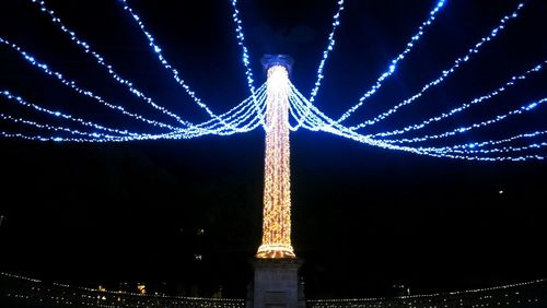 Low angle view of illuminated building