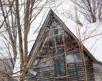 Low angle view of abandoned building