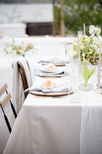 Place setting on table