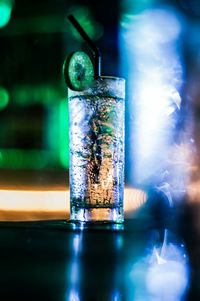 Close-up of drink served on table in restaurant