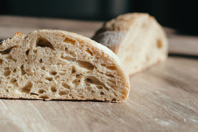 Close-up of bread on table