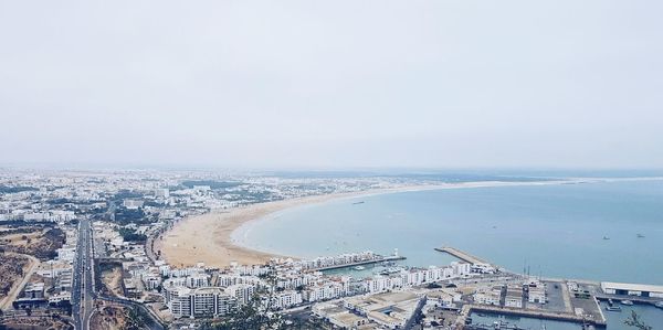 Aerial view of city at waterfront