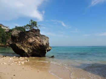 Scenic view of beach against sky