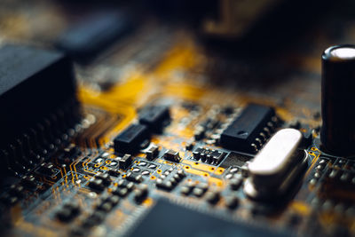 Close-up of mother board