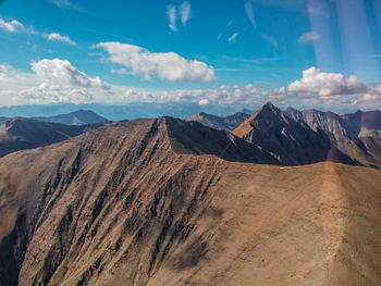 Panoramic view of mountains against sky