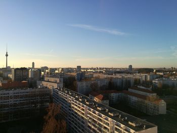 High angle view of cityscape against sky