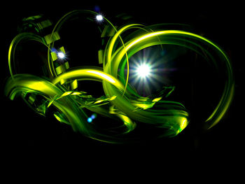 Close-up of light painting against black background