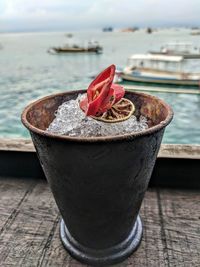 Close-up of drink on table