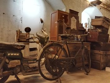 View of bicycles parked