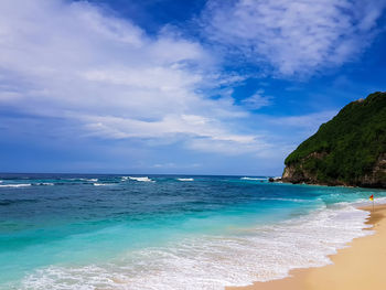 View of sea against cloudy sky