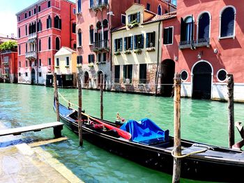 View of canal in city