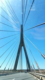 Low angle view of suspension bridge