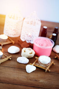 Close-up of food on table