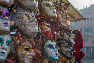 Close-up of mask