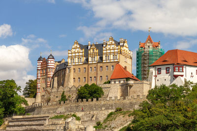 Castle bernburg with blue sky and some clouds