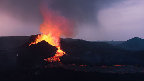 Volcanic eruption in iceland, fagradalsfjall