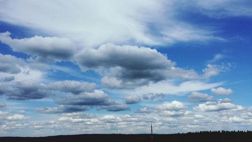 Scenic view of landscape against cloudy sky