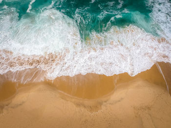 High angle view of beach on sunny day