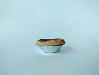 Close-up of cookies against white background