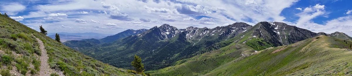 Panoramic view of mountains against sky