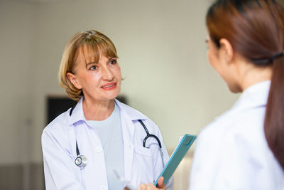 Doctors talking at hospital