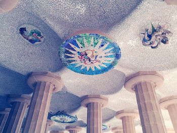 Low angle view of mosque hanging in temple