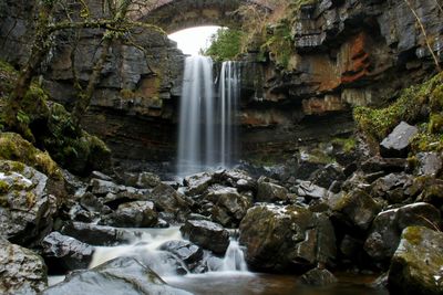 Scenic view of waterfall