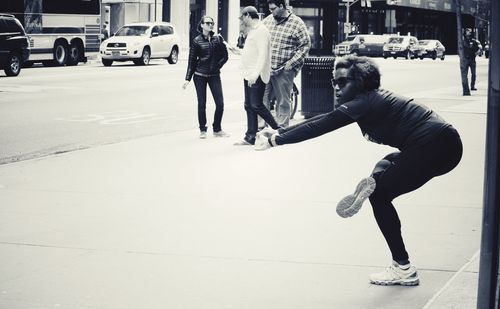 People walking on street