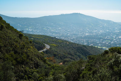 High angle view of landscape against sky