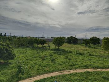 Scenic view of field against sky