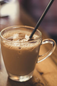 Close-up of coffee on table