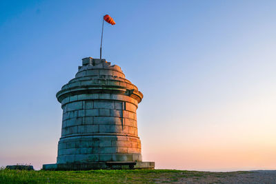 Red flag flying on the tower, zobor, slovakia.