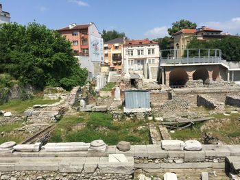 View of residential buildings against sky