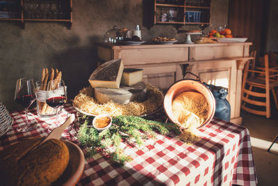 Food on table at home