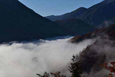 Scenic view of mountains against sky