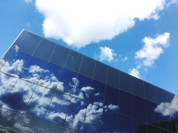 Low angle view of modern building against sky