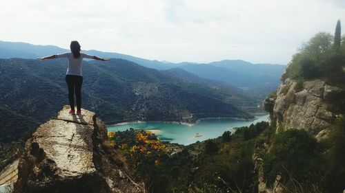 Man hiking on mountain