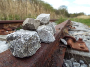 Close-up of stones on stones