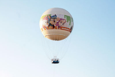 Close-up of hot air balloon against clear sky